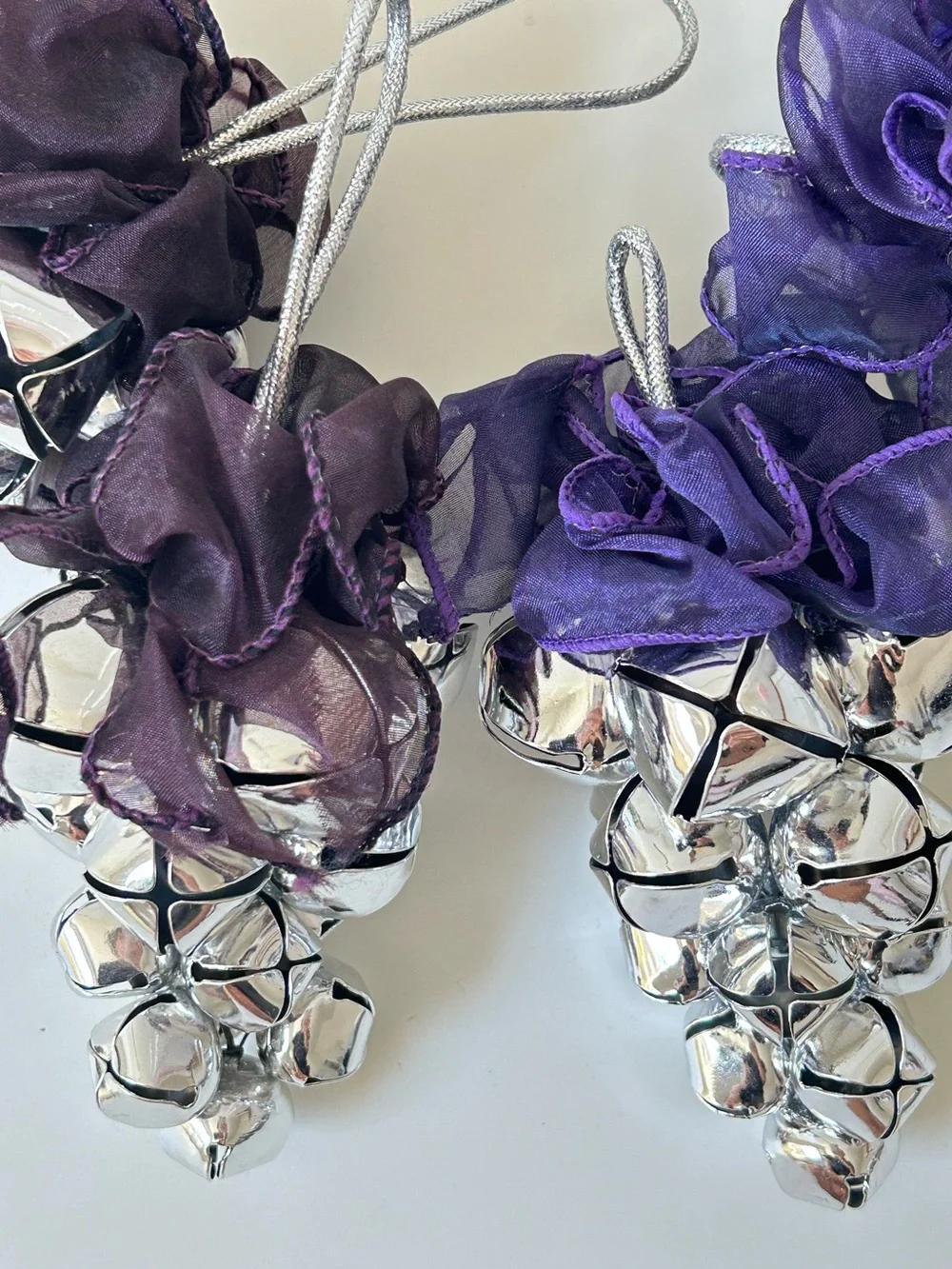 Pottery Barn Silver Jingle Bell Garland and Door Hanger